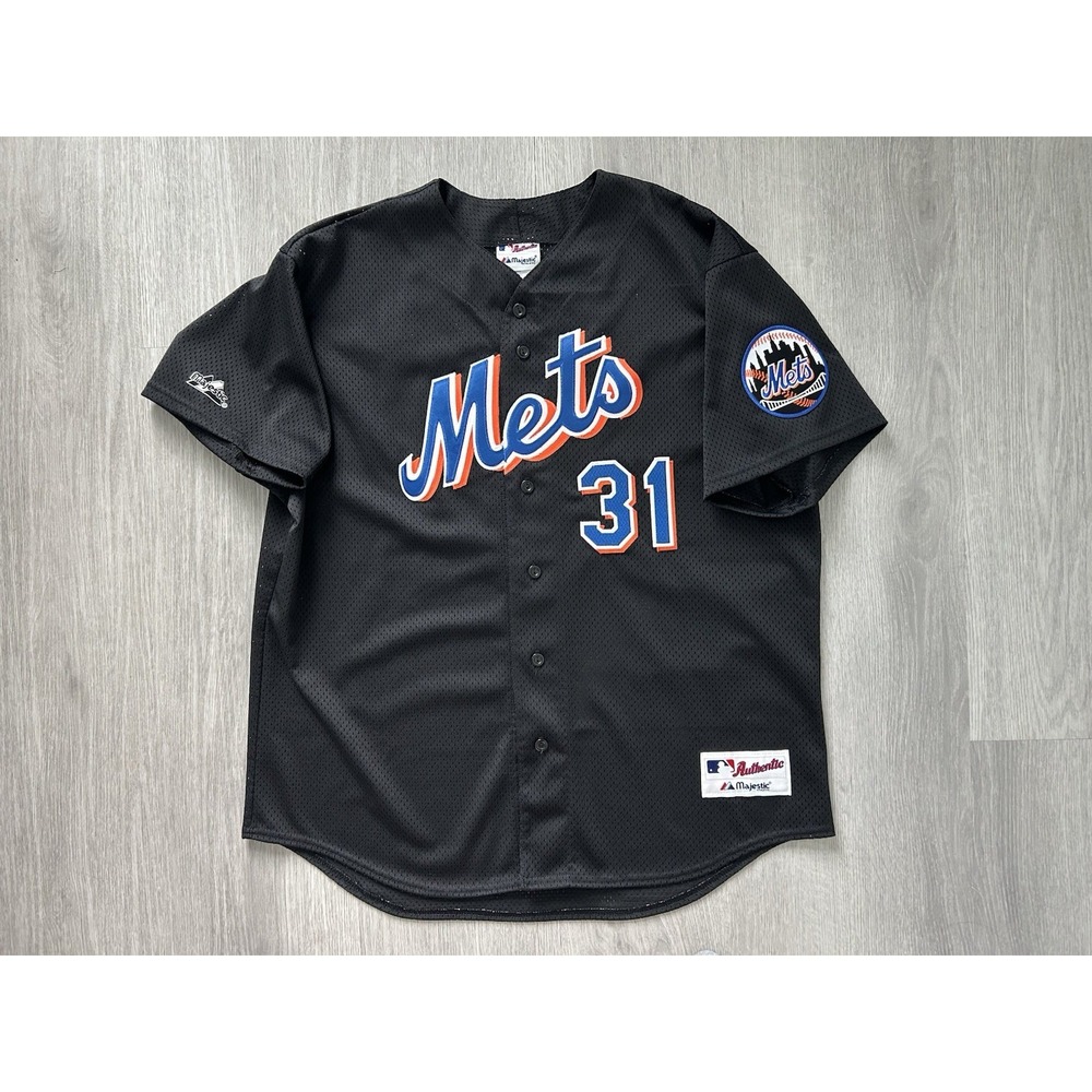 Majestic Authentic New York Mets Mike Piazza Black Batting Practice BP Jersey XL